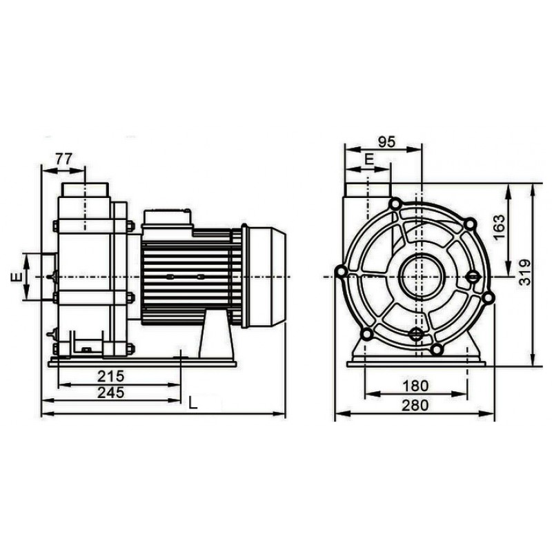 Насос WTB без префильтра 85м³/час, 380В POOL KING /WTB400T/