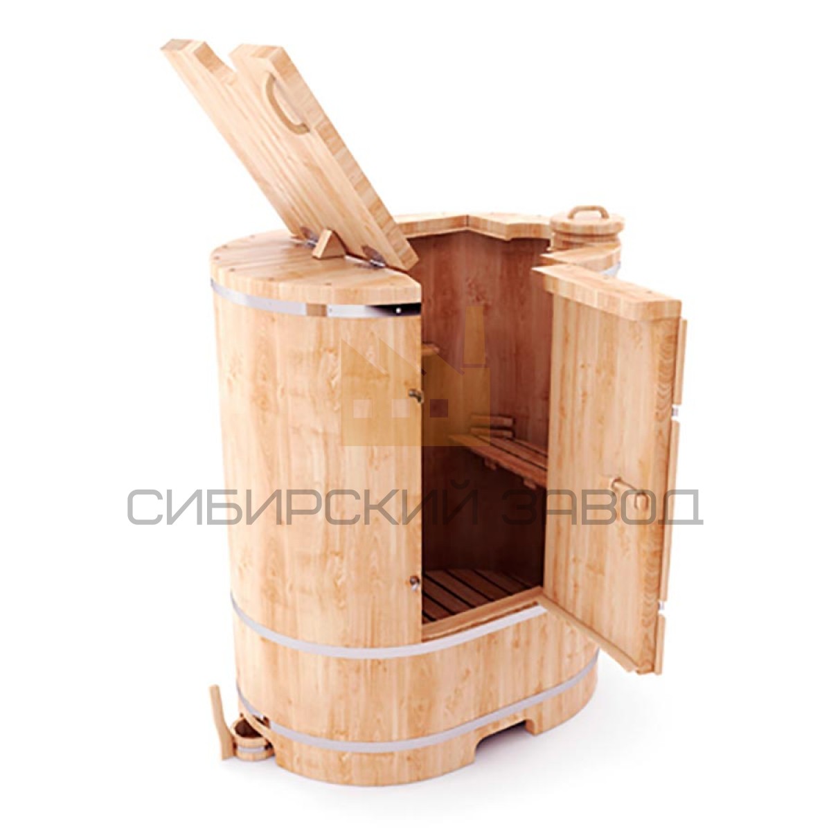 Фитобочка овальная Вес: 80кг ДxВxГ: 100см х 78см x 130см