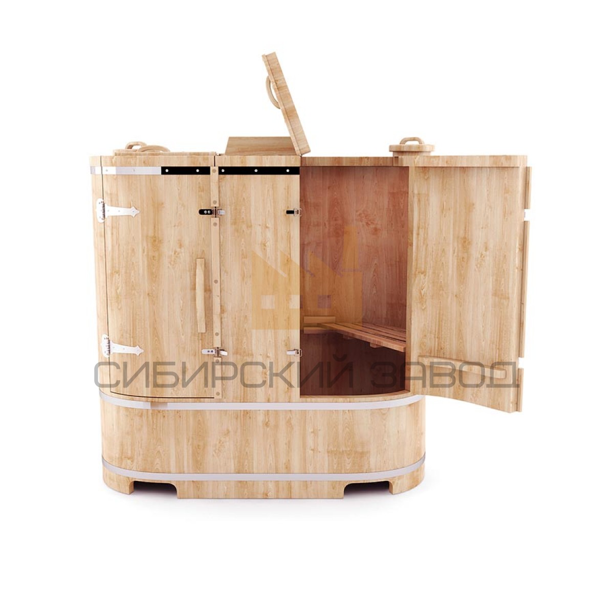 Фитобочка 2-х местная Вес: 110кг ДxВxГ: 140см х 78см x 130см