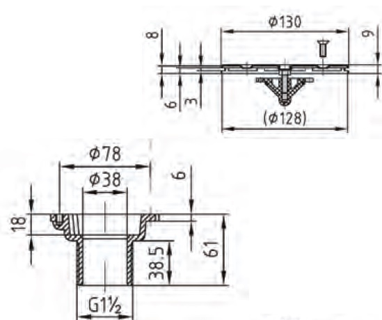 Форсунка донная 1 1/2" (бетон) бронза 3860020