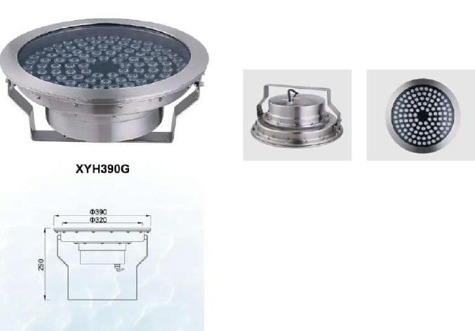 Светильники светодиодные подводные IP68/ установка НА КРОНШТЕЙНЕ XYH390G-108W
