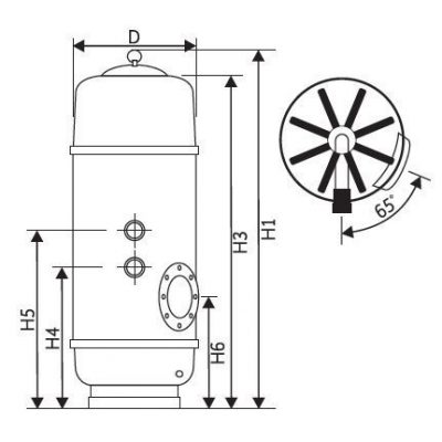 Фильтр Gemas Filtrex HB, д=630 мм, боковое подключение 1 1/2", 11-15 м3/ч, засыпка 1 м (с 6-ти вентилем) 021312HB